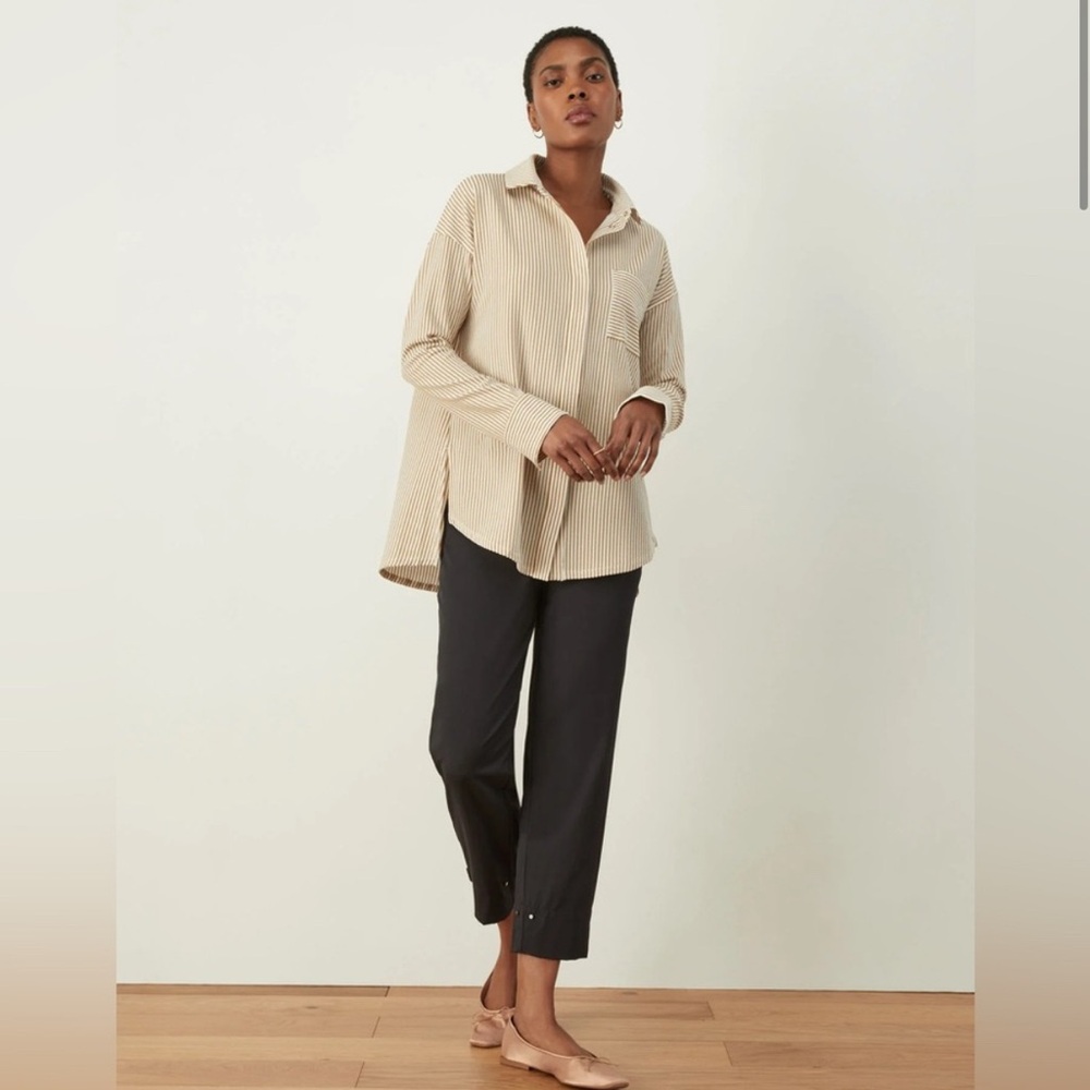 Aday Something Striped Oversized Seersucker Shirt